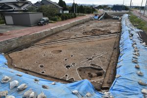 津波倉町地内の東端部分の調査箇所の様子