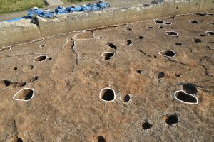 平安時代の掘立柱建物の跡です
