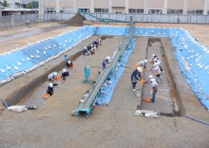 発掘調査の様子（1区　北から）
