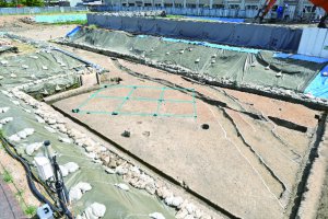 北西からの奈良から平安時代の建物