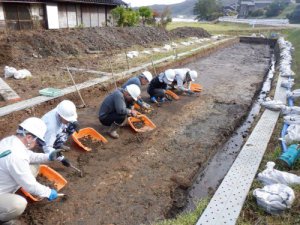 遺構を探している様子（西から）